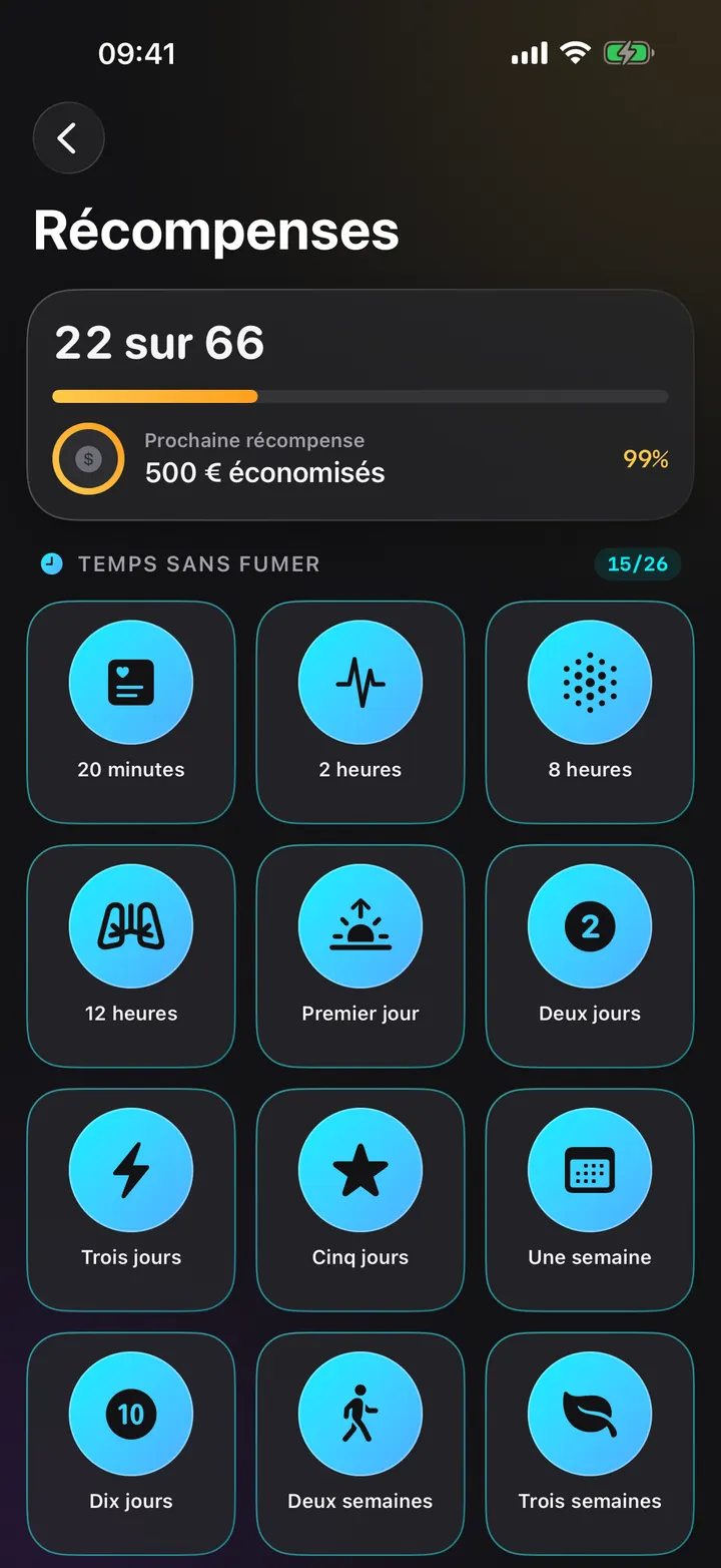 Une récompense à chaque étape