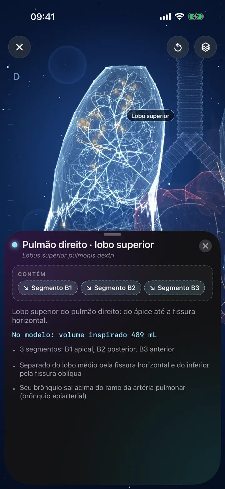 Explore seus pulmões em 3D